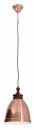 Metallpendelleuchte "Copper" mit Holzoptikaufsatz